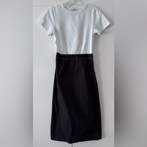 Vince Classic Black Pencil Skirt - lightweight cotton - elasticized band - 0